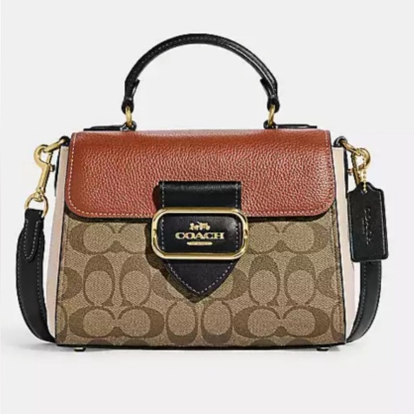 Coach Morgan Top Handle Satchel in Colorblock - Picture 1 of 11